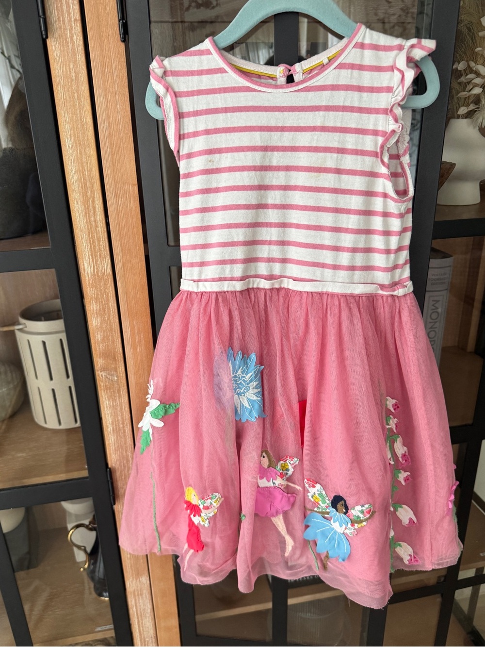 Mini Boden fairies applique tulle dress jersey toddler girl fairy tutu flowers